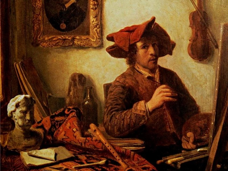 1630-Job Adriaenszoon Berckheyde - Il pittore nel suo studio